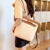 High-end niche large-capacity women's backpack, casual versatile canvas bag, 2024 new commuter shoulder handbag