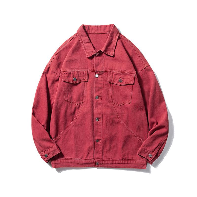 Pánská trendy volná džínová bunda - Velká, ležérní všestranný svrchní oděv na podzim/zimu