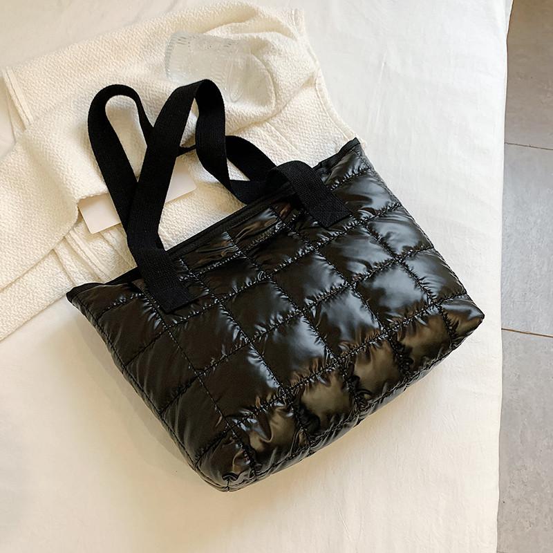 Winter Neue Einkaufstasche Für Frauen Raum Baumwolle Handtasche Große Kapazität Schulter Tasche Mode Tuch Tasche Reise Große Unten Tasche