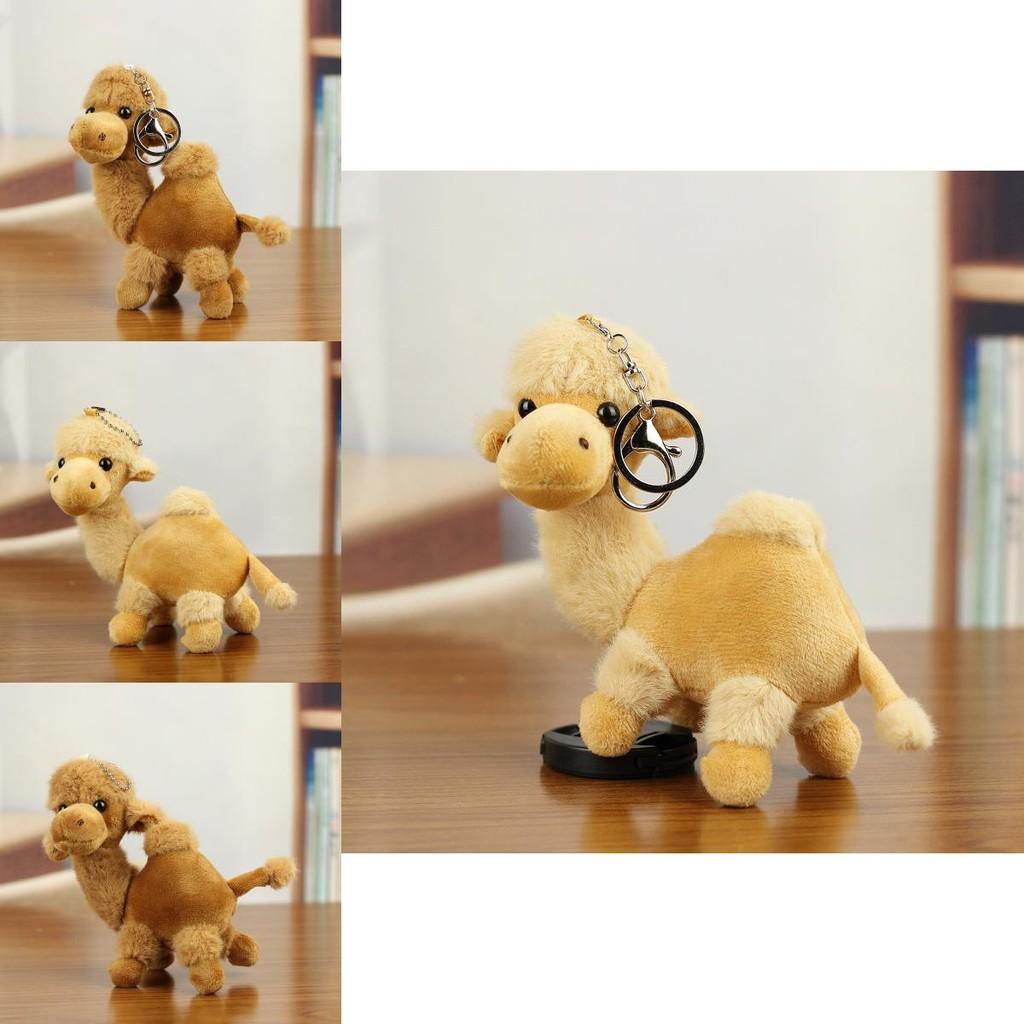 Adorable Cartoon Camel Plush Toy Keychain Soft Stuffed Animal Travel Accessory