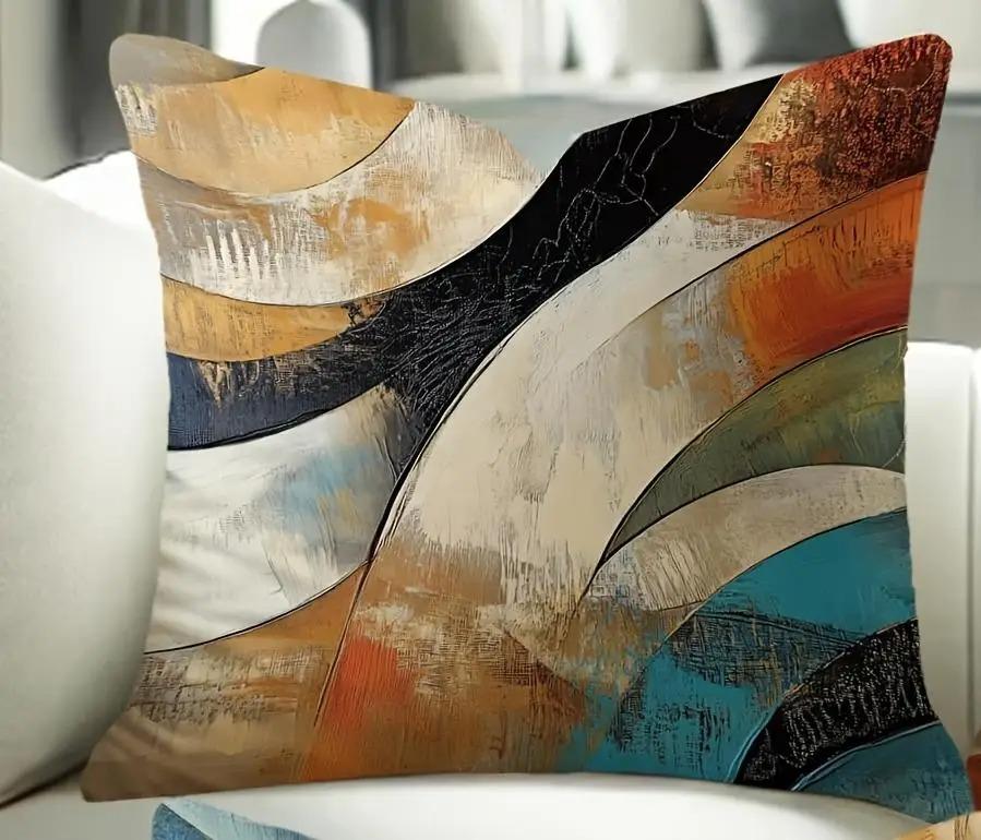 Abstrakte Kunst Wellenmuster Kissenbezüge Muster Kissenbezug Geeignet für Sofa Schlafzimmer Auto Kissenbezug