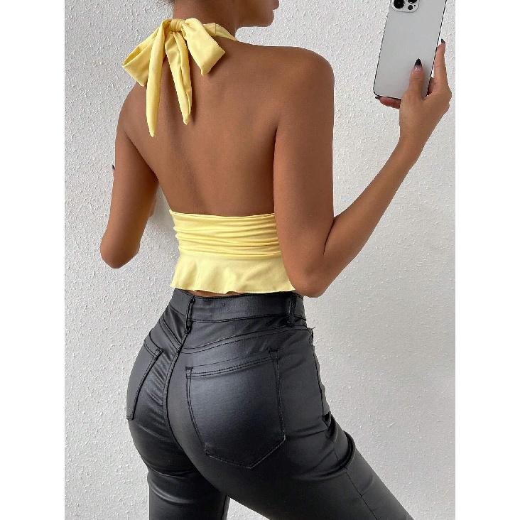 Neues Sommer Lässiges Temperament Slim Fit Sexy Weste T-Shirt Ärmellos Träger Vielseitiges Top Trägerlos Damen