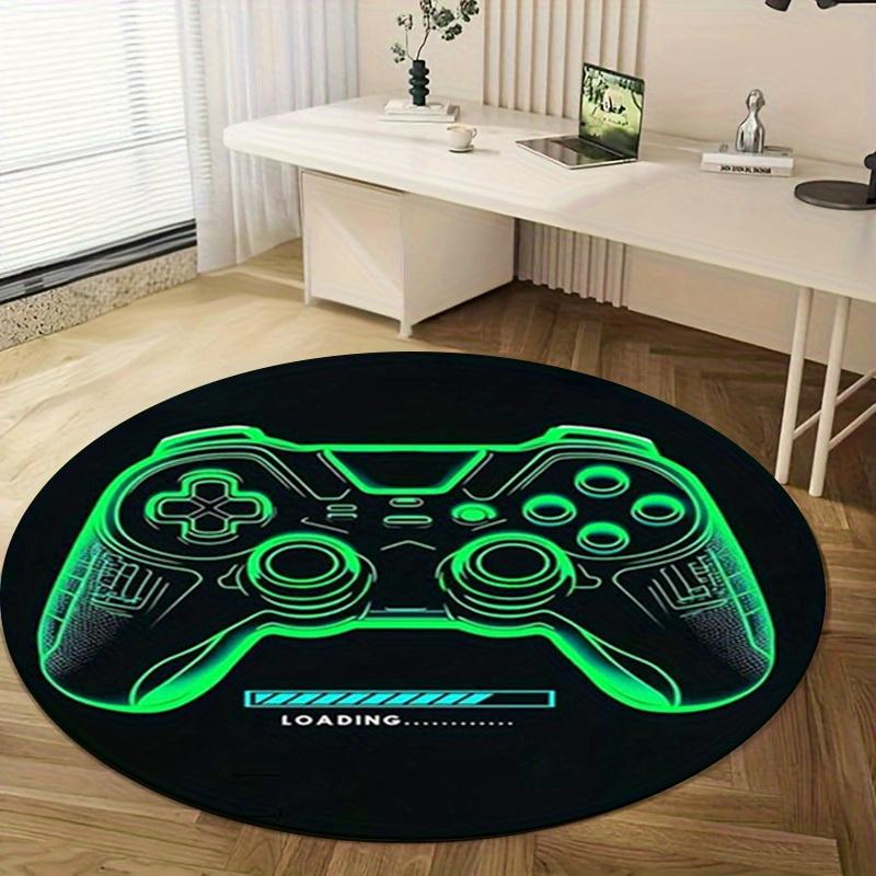 1pc Gaming Controller Design Round Rug for Home Office Outdoor Gift, Neon Green ColorRA1535
