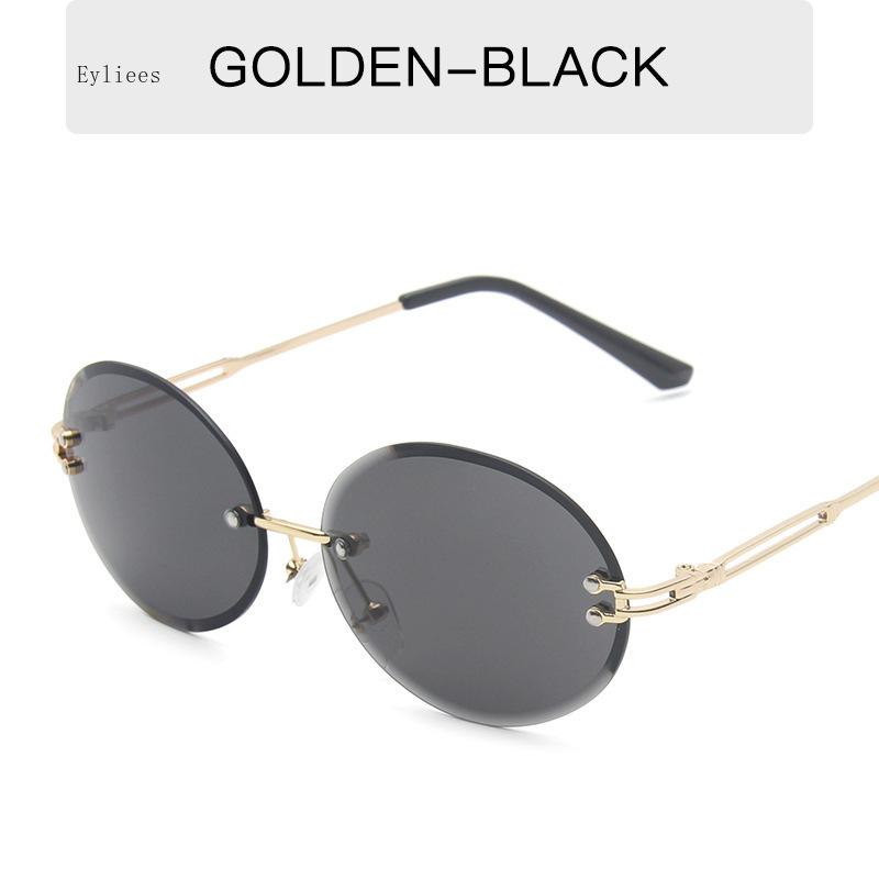 Round Shape Ladies Sunglasses Rimless Cut Edge Anti-glare  Sun Glasses for Women Vintage Retro Sunglasses Women Gafas De Sol