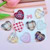 20Pcs Japanese Cute Plaid Heart Shaped Button Girls Wool Coat Cardigan DIY Sewing Decoration Women's Clothing Sewing Accessories