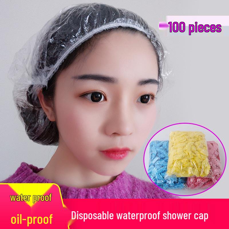 Extra Large Waterproof Disposable Shower Cap for Hair Treatments Transparent