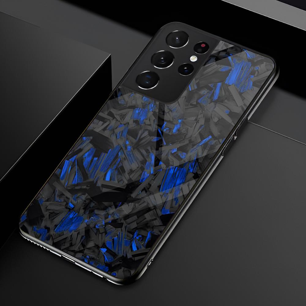 Kohlefaser-Muster Lackierung Handyhülle Für Samsung S25 S24 Ultra 23 Fe 22 Plus Galaxy A54 A55 A16 A13 A24 A15 A25 Glasabdeckung