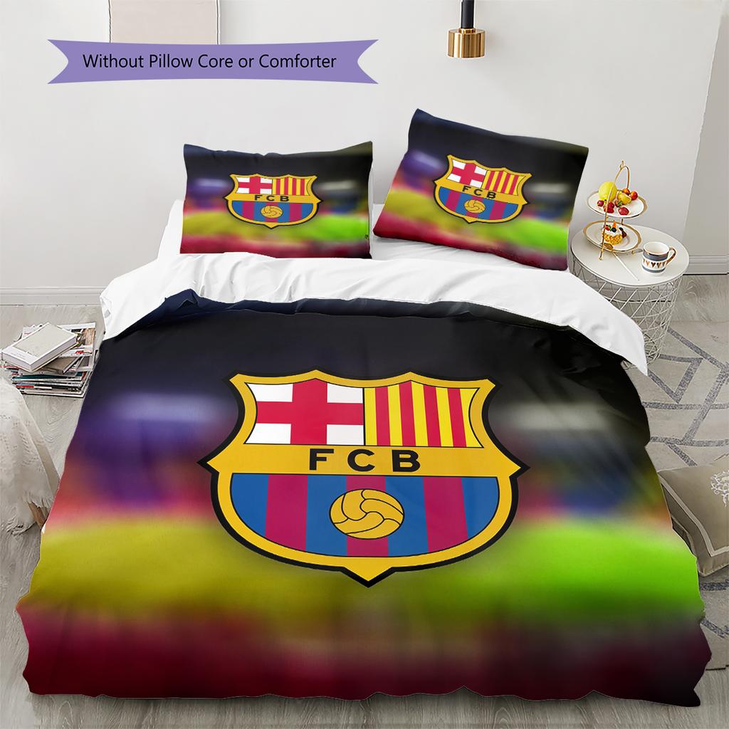 מצעים בעיצוב ברצלונה קישוט לבית מתנת יום הולדת (1 * כיסוי שמיכה + 2 * ציפות, ללא ליבה)