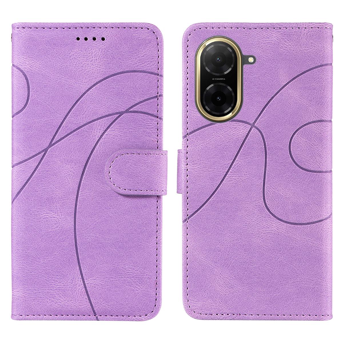 

Для Xiaomi Redmi A5 NFC (Європа) (173.45мм) Шкіряний чохол-гаманець для телефону з підставкою та дизайном у вигляді вигнутої лінії - Чорний D