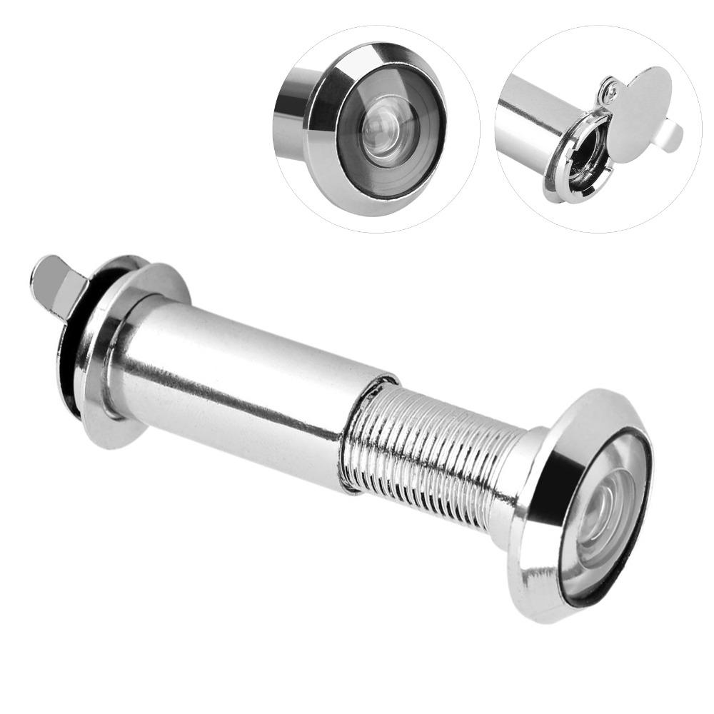 Durable 14mm Door Peephole Anti-pry with Back Cover Door Viewer Silver Alloy Security Peephole Home Security