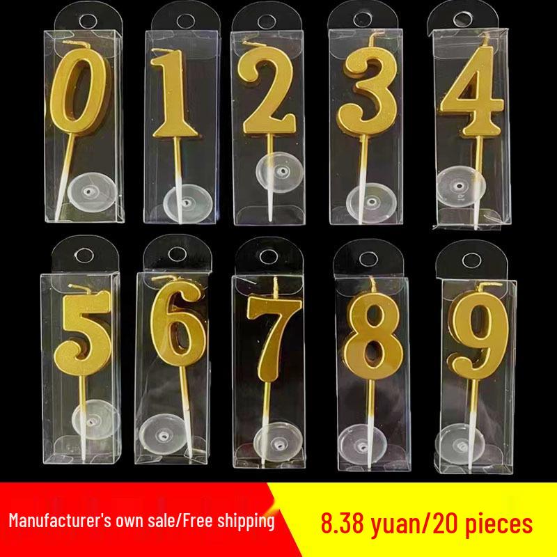 Gold Long Number Birthday Cake Candles - Boxed for Children's First Birthday