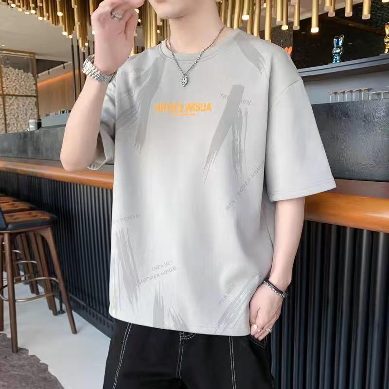 2024 Men's Slim Trend Ice Silk Printed Short-Sleeve T-Shirt
