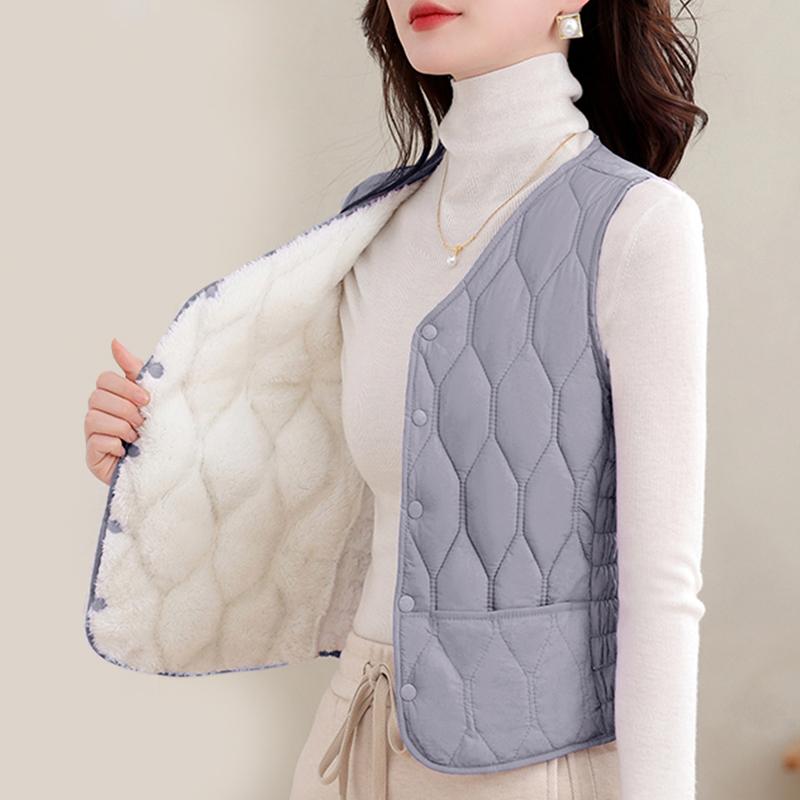 

Downed Down Cotton Vest Women s Autumn and Winter New Thickened Warm Close-fitting Horse Clip To Wear a Light and Comfortable Vest 5XL