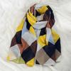 Cross Border Hot Selling Autumn Winter Fashionable Western Style Shawl Korean Plaid Color Blocking Classic Versatile Long Scarf Women