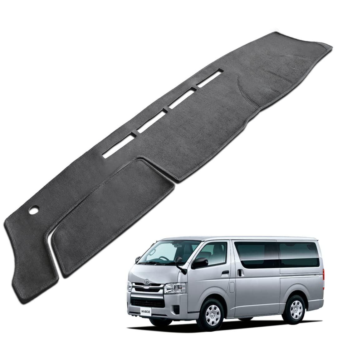 

MEUMOTTO Dashboard Mat for Toyota Hiace 200 Series Standard Custom Sun Black Interior Cover/Dashboard Body, Design, Anti-Reflective, Protection,