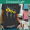 Comfortable Women Floral Daisy Printed Basic T-shirt Soft Material Ideal For Summer Outings