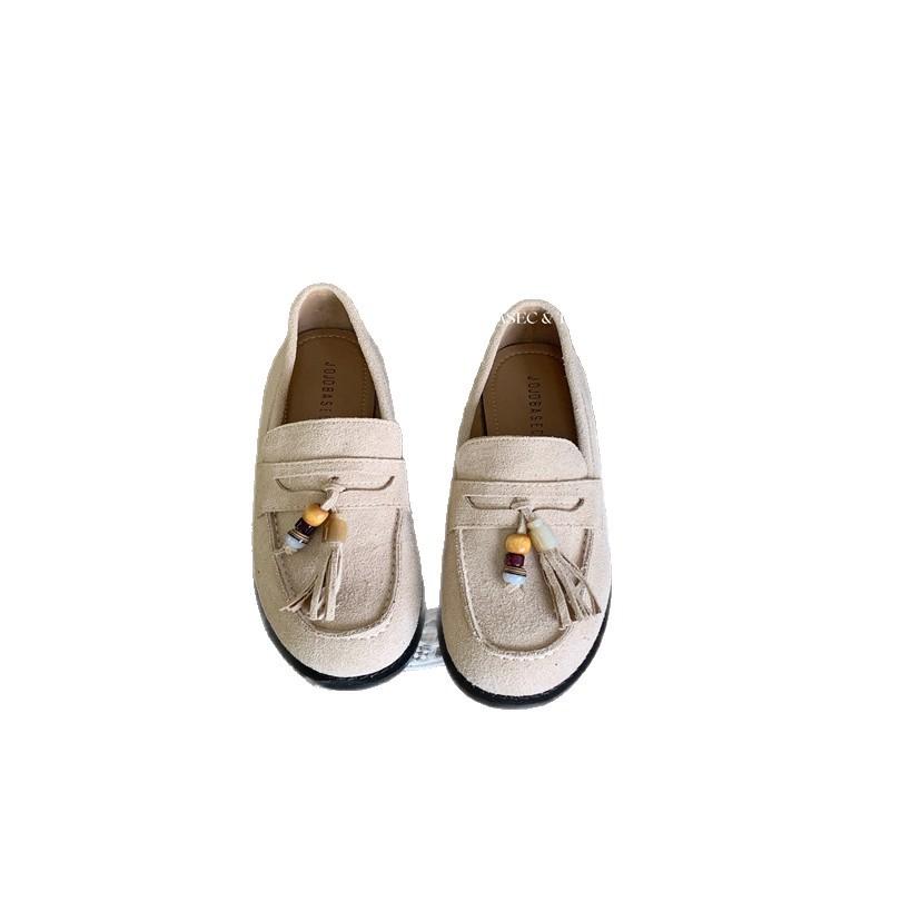 Boken Shoes Women's 2025 Autumn New Soft-soled Suede One-pedal Loafers Beaded Tassel Fashion Versatile Single Shoes