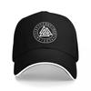 Valknut Szimbólum Északi Rúnák Fekete Baseball Sapka Fehér Szegéllyel és Háromszög Kötélmintával Uniszex és Női Utcai Viselet Stílus