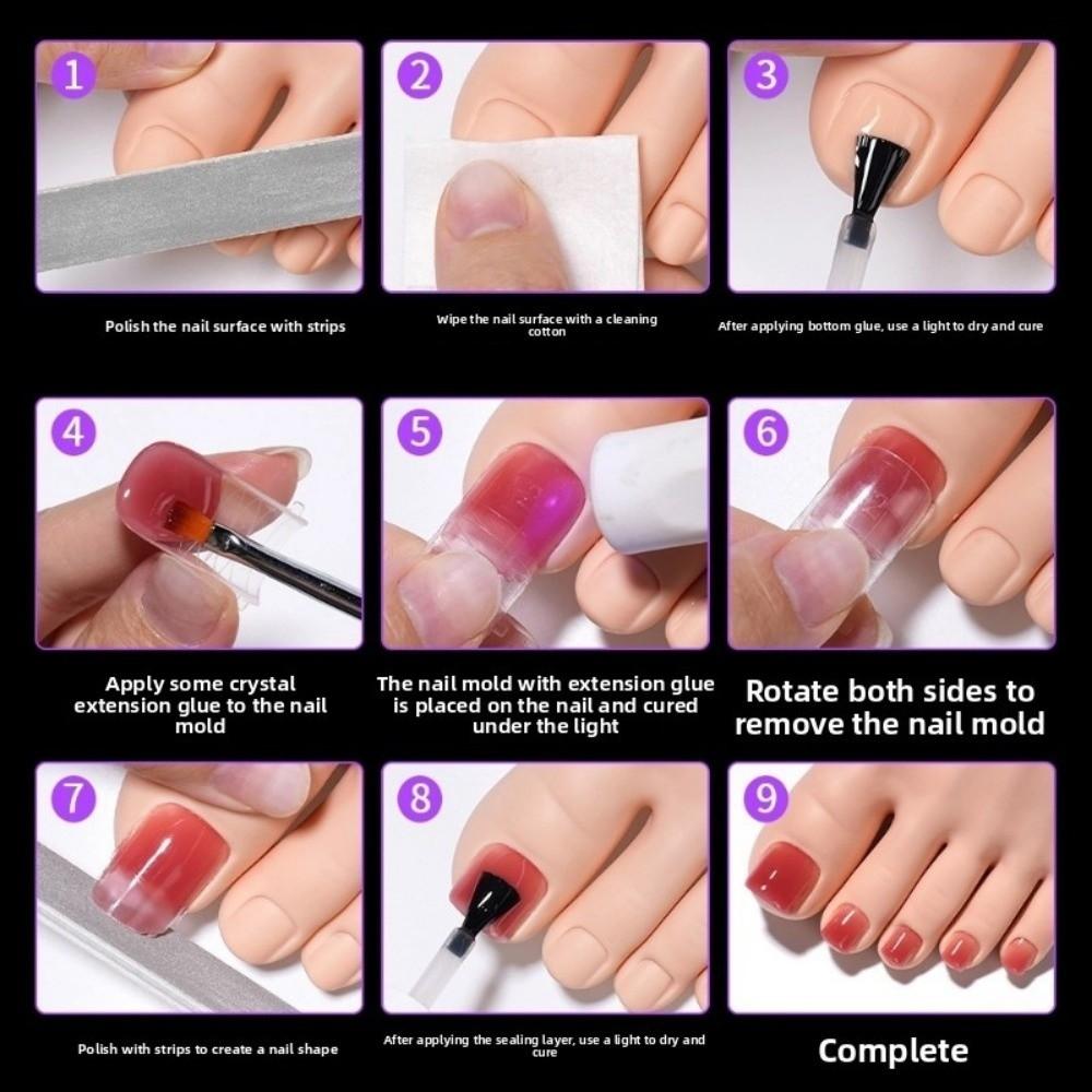 120pcs Full Cover False Tips Acrylic Poly Nail Gel Molds New Toe Nail Mold For Extension