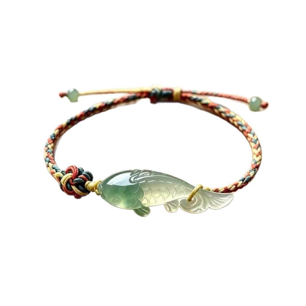 [Koi Yuecai] New Chinese-style clear fish handmade braided rope hand rope high value auspicious more than bracelet