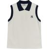New MLB New York Yankees SS25 Polo Shirt Women's Ivory 3FPQB0353-50IVS