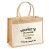 Beach Bag - PLANETEE - Design « Property of the Best Psychiatrist » - Cotton - Beige - Sturdy Handles
