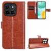 For Honor X6c 4G PU Leather Case with Strap Crazy Horse Texture Phone Wallet Cover