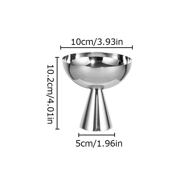 

304 Нержавеющая сталь Высокая ножка Дизайн Креативная нержавеющая сталь Чашка Ресторан Салатница Бар Мороженое Чашка Фрукты Домашние аксессуары серебряный