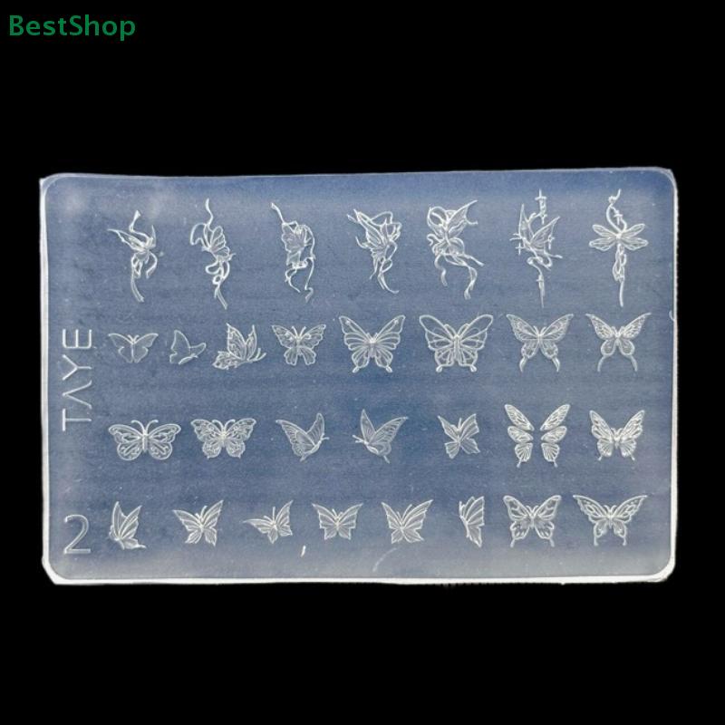 3D Relief Silikon Nagelkunstform Blümchen Knoten Bambusblüten Rahmen Nagelkunst Dekoration Transparente Maniküre Schablone