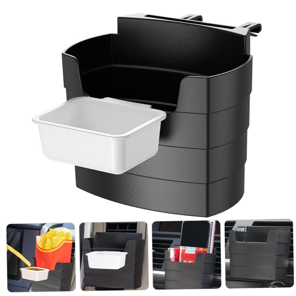 GLEAVI Car Trash French Fries Holder with Sauce Cup Vent Clip for Sauce