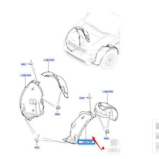 LR073060/LR073058 Front Inner Fender for 2015 Land Rover Discovery Sport
