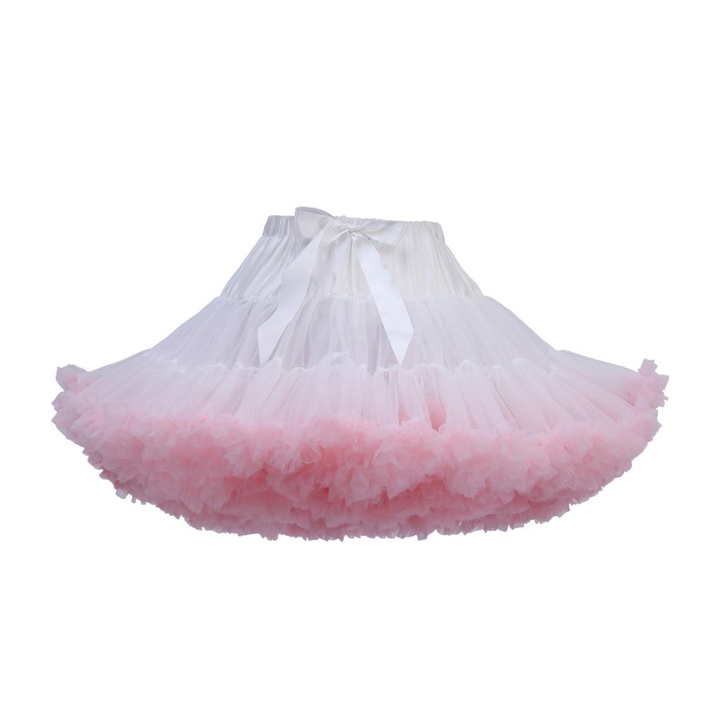Weißer Erwachsenen Mesh Puffrock - Super Puffiger Halbkörper-Kostüm-Petticoat