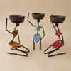 Wrought Iron Candlestick African Woman Style Candlestick Metal Candle Holder Sconce Home Decor Table Art Craft Decorations