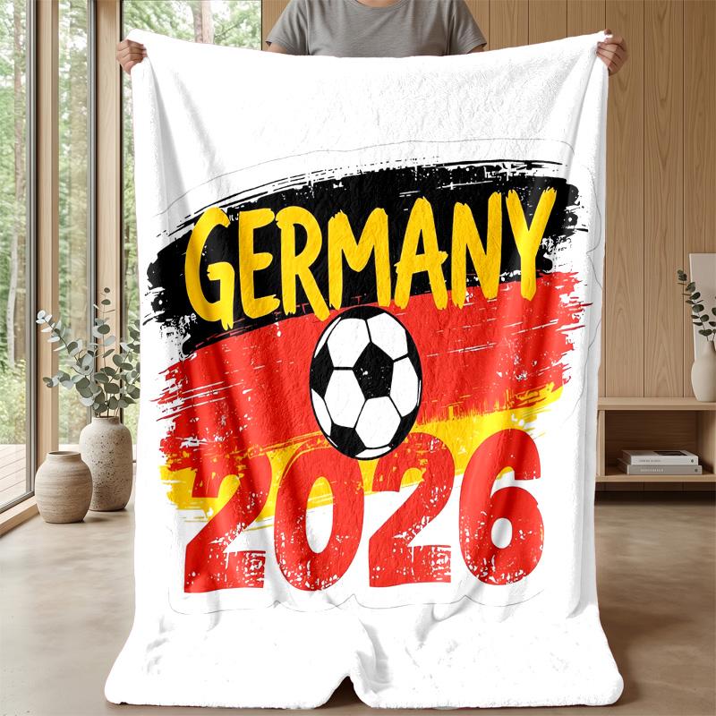 Germany National Football Team Theme Blanket Soft Flannel Blanket Plush Throw Blanket Cozy Sofa Bed Blanket for Home Decor