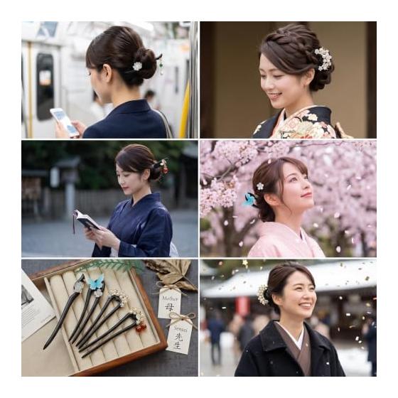 WENJESO Natural Sandalwood Hair Stick, Classical Wooden Hairpin for Updos, Gift for Women - Black Ebony, Smooth, Durable, Non-Damaging, Easy Styling
