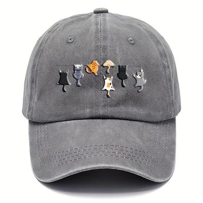 Cute Cat Printed Baseball Cap for Men and Women, Simple and Casual, Daily Sun Protection, Duck Tongue Cap