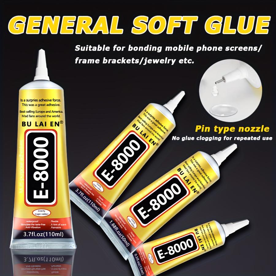 E-8000 Transparenter Kleber Handy-Bildschirmreparatur Elastischer Kleber Kunststoff Gummi Schuh Schmuck Sekundenkleber Präzisionsdüse Verstopft nie