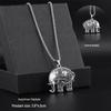Retro Elephant Charm Necklace: Aged, Three-Dimensional, Double-Sided Wealth-Attracting Pendant for Men and Women.