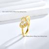 Elegant Heart-Shaped Zircon Ring | Adjustable Crystal Jewelry Gift for Women