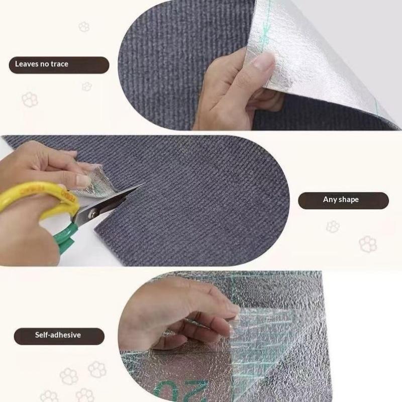 Light Grey Cat Scratch Mat Self Adhesive Carpet Roll Wear Resistant Cat Scratcher Pad For Sofa Furniture Wall Protection