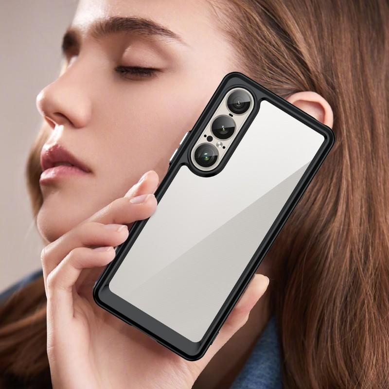 For Sony Xperia 1 VII Phone Case WANLONFENG XC Series TPU Acrylic Cover with Tempered Glass (Big Lens Hole)