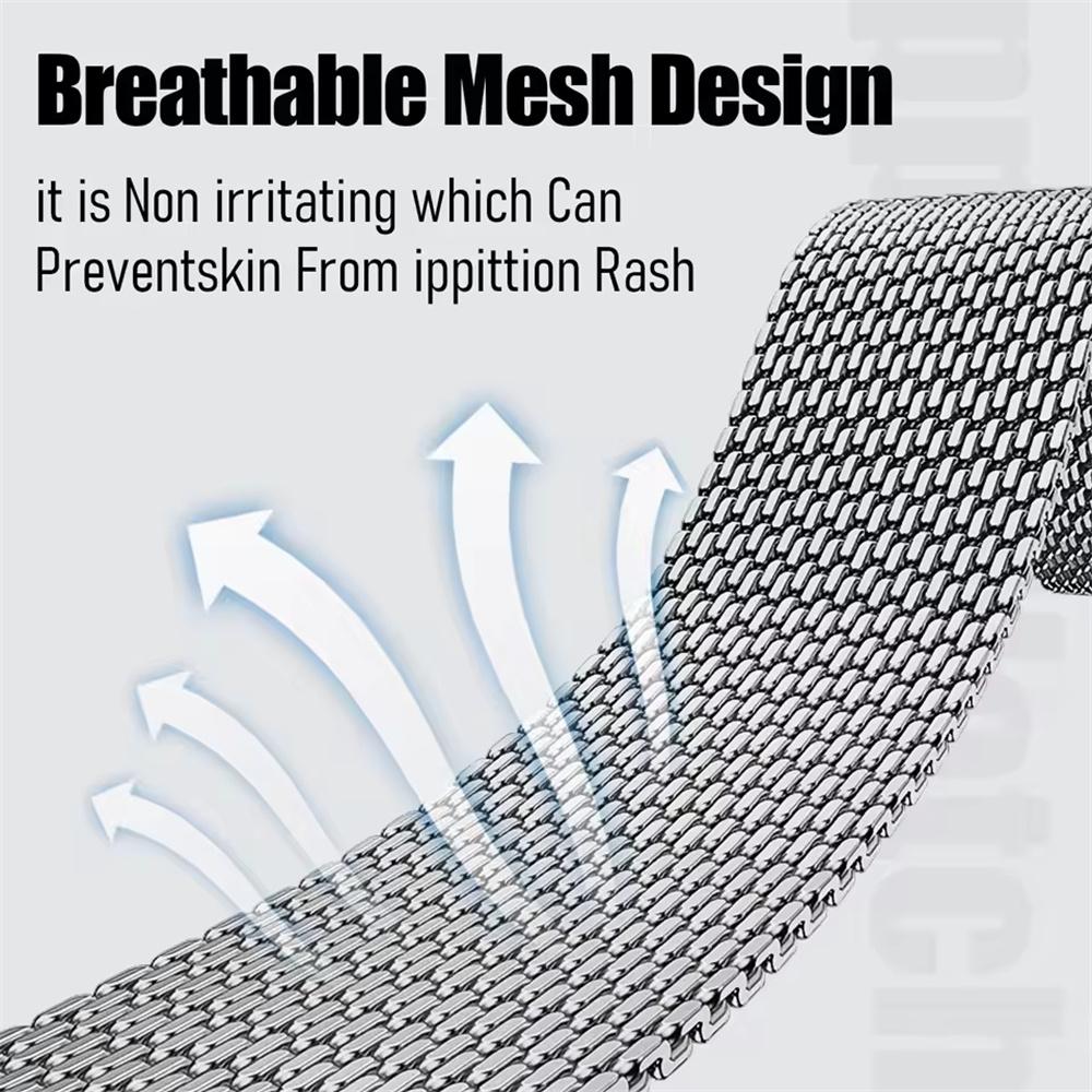 20mm Watch Band for Huawei Watch GT 3 42mm/GT 2 42mm/Honor Watch SE/Huami Amazfit Active Stainless Steel Thick Mesh Milanese Strap