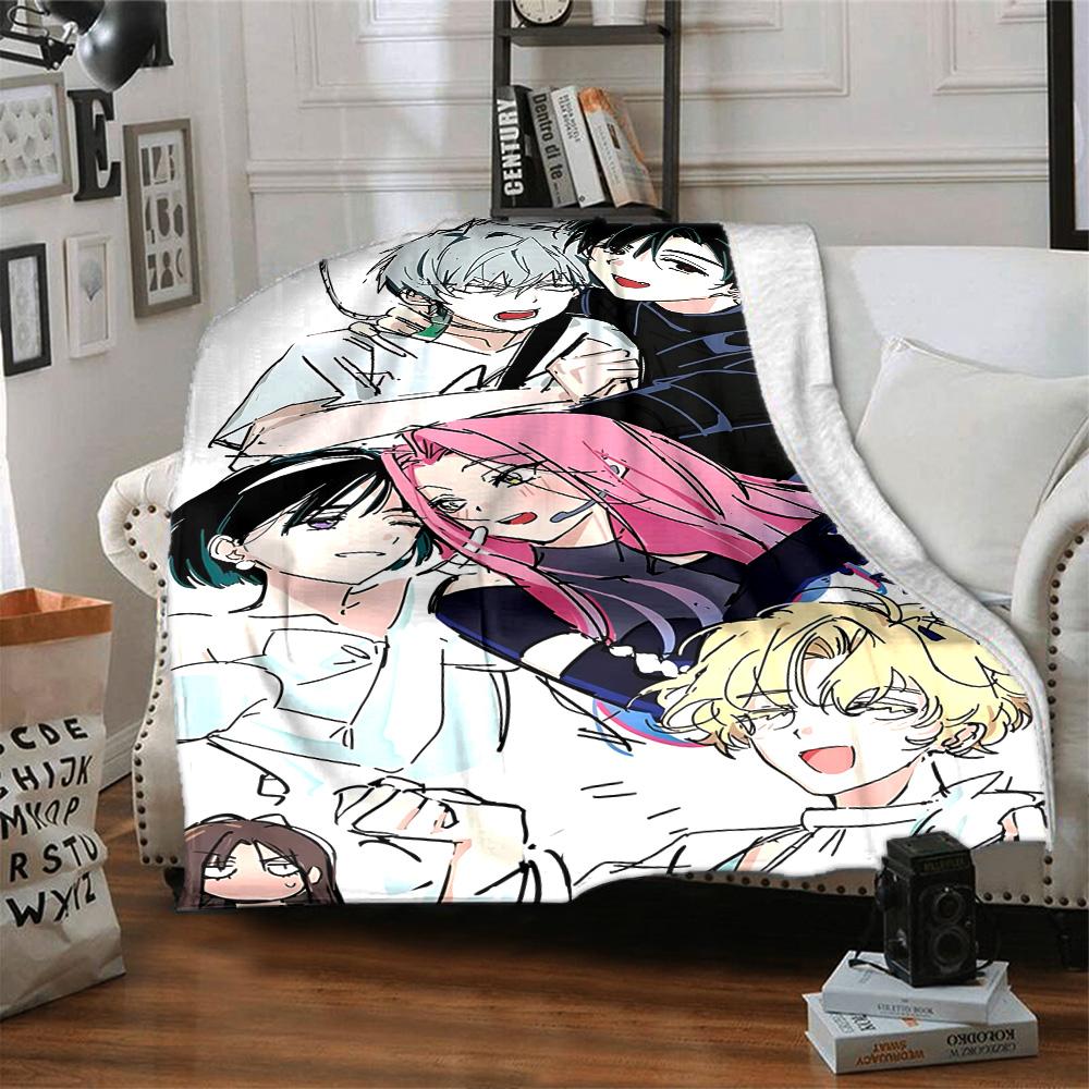 1pc Fantasy Anime Characters Flannel Blanket for Super Soft Cute Comfort Blanket for Travel Bedding Couch Sofa Blanket Y7309