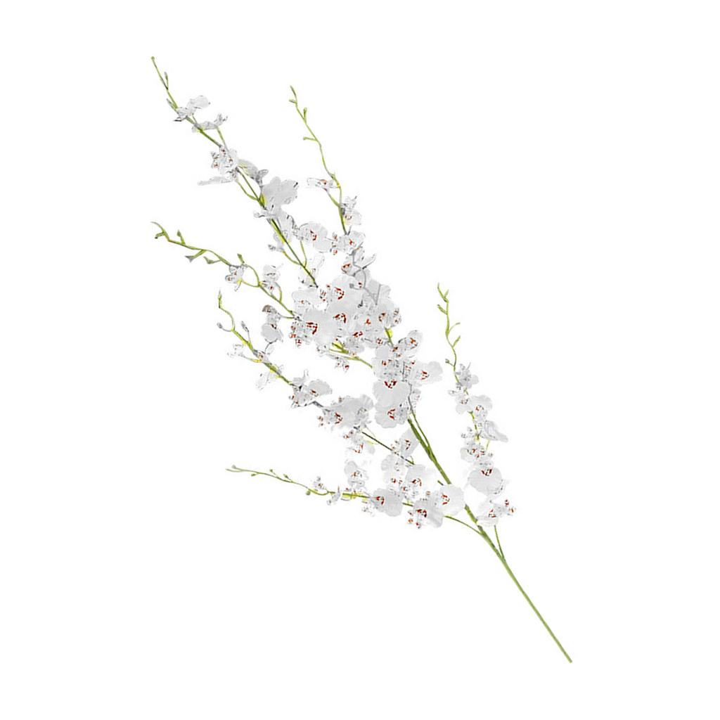 Artificial Orchids Flower Faux Silk Dancing Orchid Stem 7 Branches for Home Wedding Party Festive Indoor Outdoor Decoration