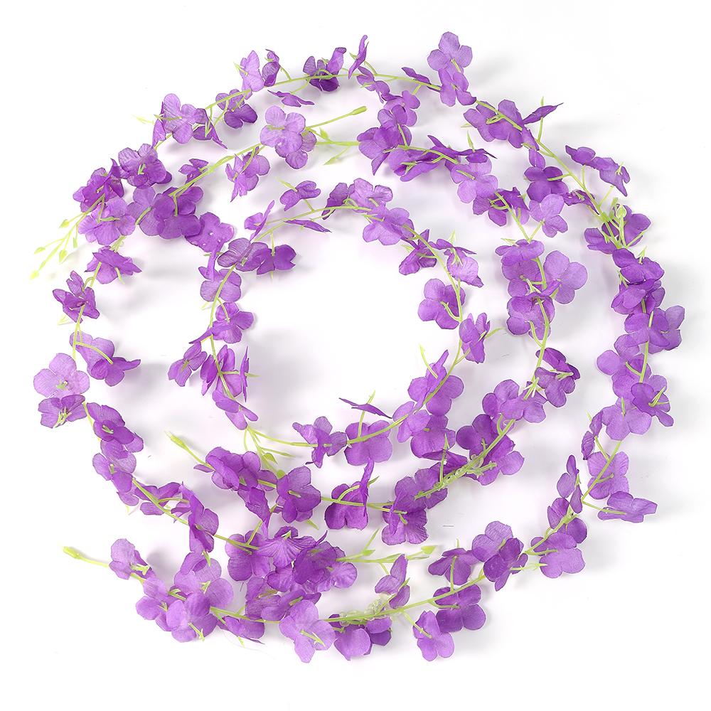 5/10Pcs Violet Artificial Flowers Vine 60CM Fake Flowers for Home Decor Garden Wedding Decoration Bride Craft Wreath Accessory