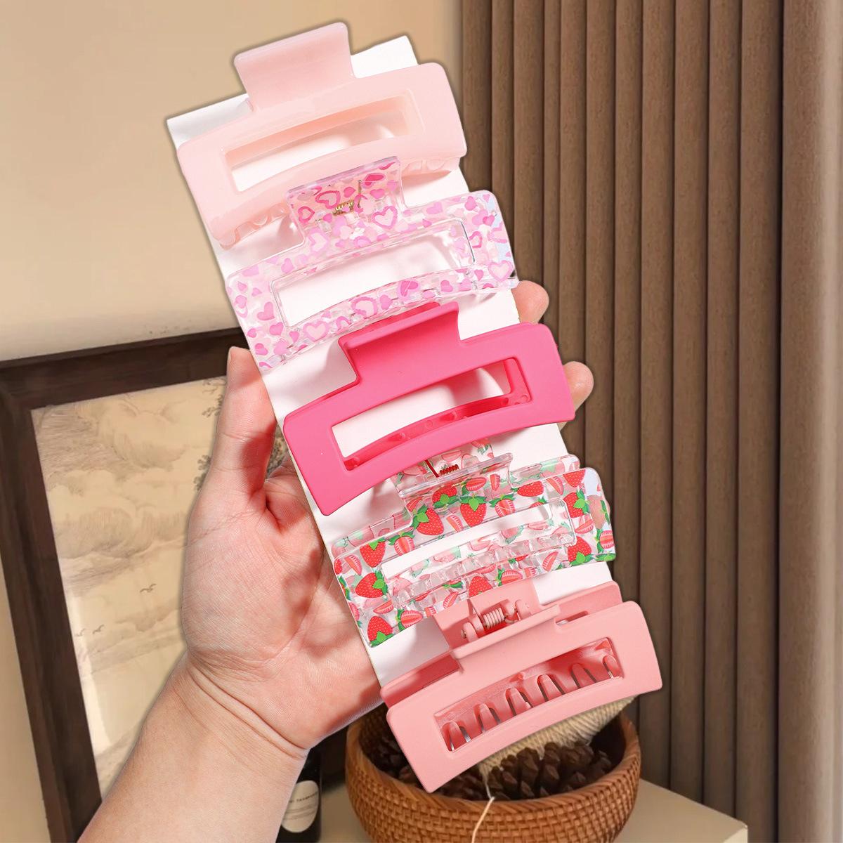 

Стильний набір жіночих шпильок для волосся, Зручні солодкі аксесуари для волосся з принтом серця, Аксесуари для волосся Краб