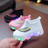 LED Light Socks Shoes Boys and Girls Light Shoes Autumnal and Summer New Arrival Breathable Fly Knitting Sports Shoes Feather Luminous Shoes
