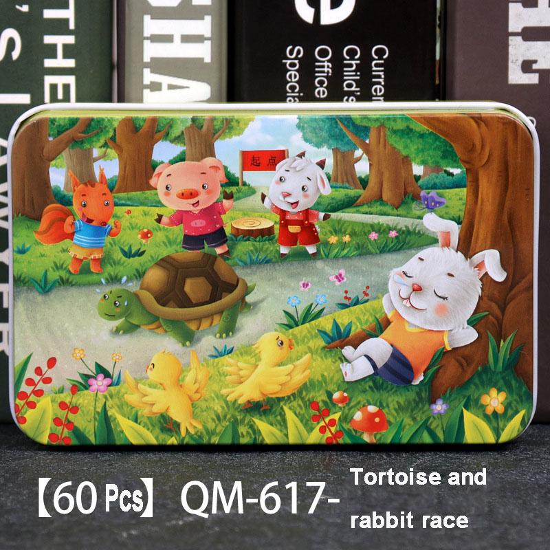 60pcs Wooden Jigsaw Puzzles 3D Cartoon Mermaid/Snow White/Cinderella/Princess/Helicopter/Hot Air Balloon Puzzles for Baby  Kids