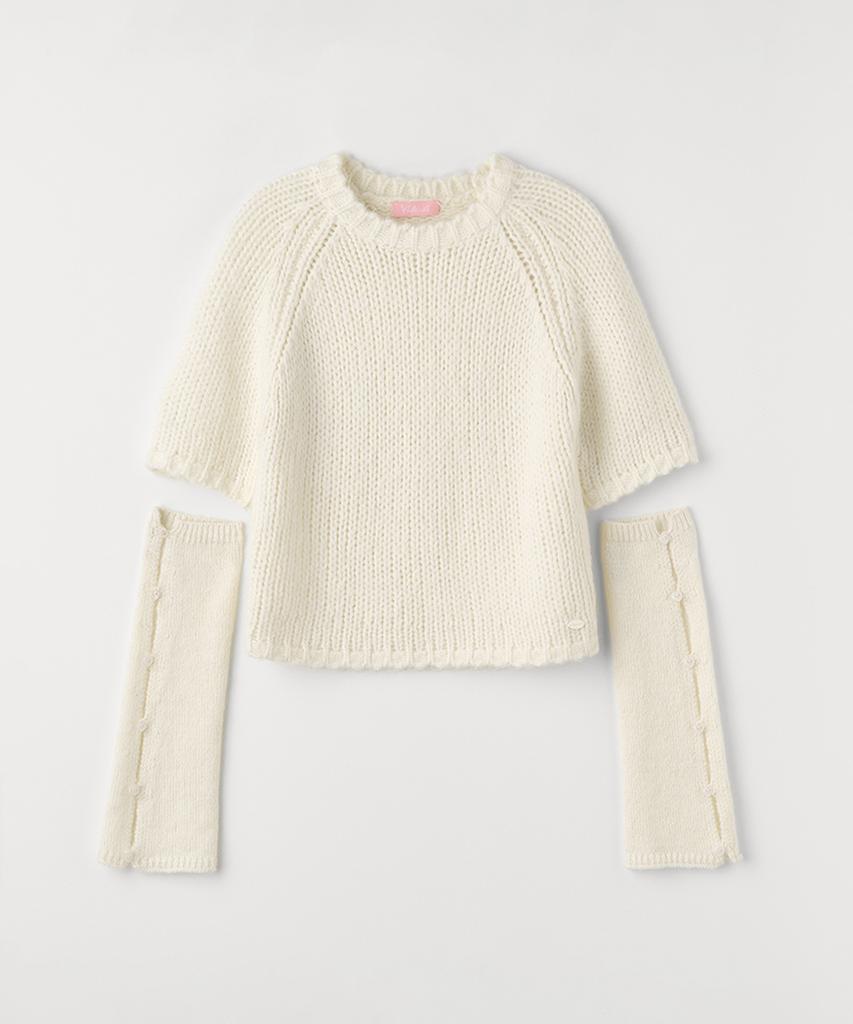 Selliteiljeu Half Knit Warmer Set_Ivory