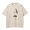 Geometric Abstract Mountain Round Neck Washed Tshirts Christmas Family Tops Tees Family  Cotton Washed Tops Tees Mens